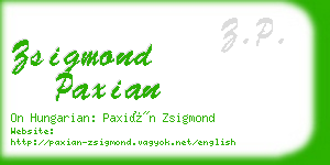 zsigmond paxian business card